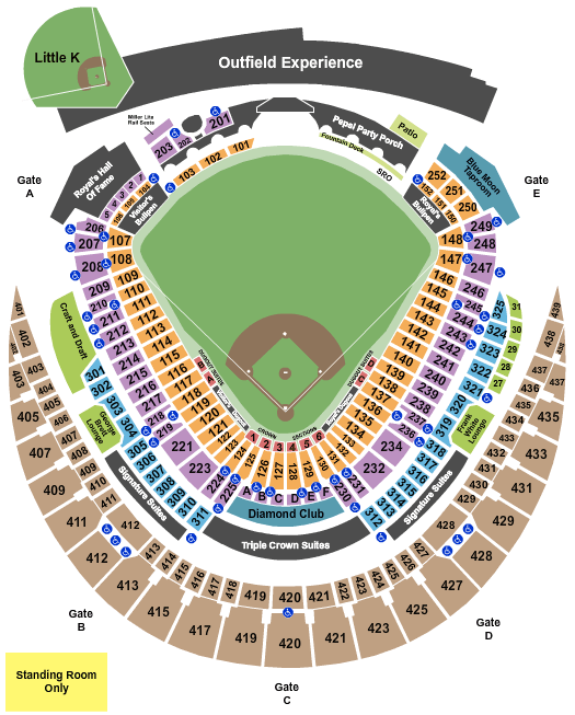 Kauffman Stadium Royals Seating Chart